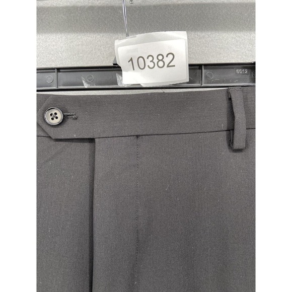 Savile Row Pants Mens Sz 40W Black Strand Straight Leg *Un-hemmed*‎ Pockets - Picture 8 of 9